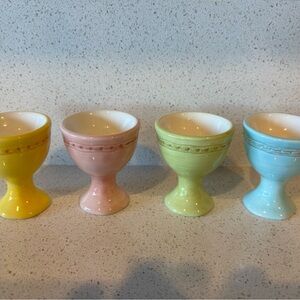 Set of Colorful Ceramic Egg Cups